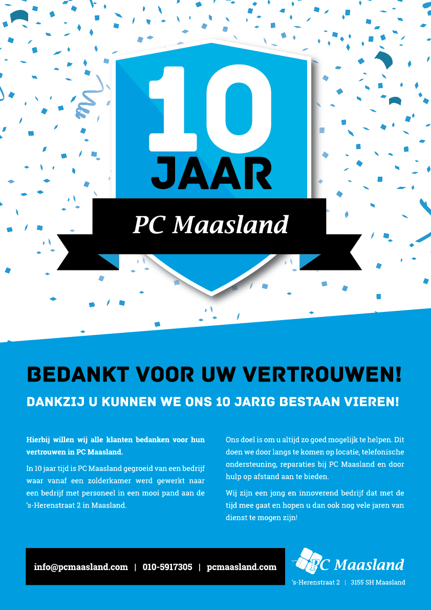 Spiksplinternieuw PC Maasland 10 jarig jubileum! - HT-58